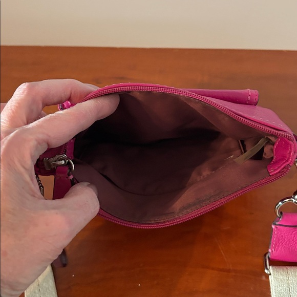 Coach Pink and Tan Leather Small Crossbody Bag with Adjustable Strap - Picture 7 of 8